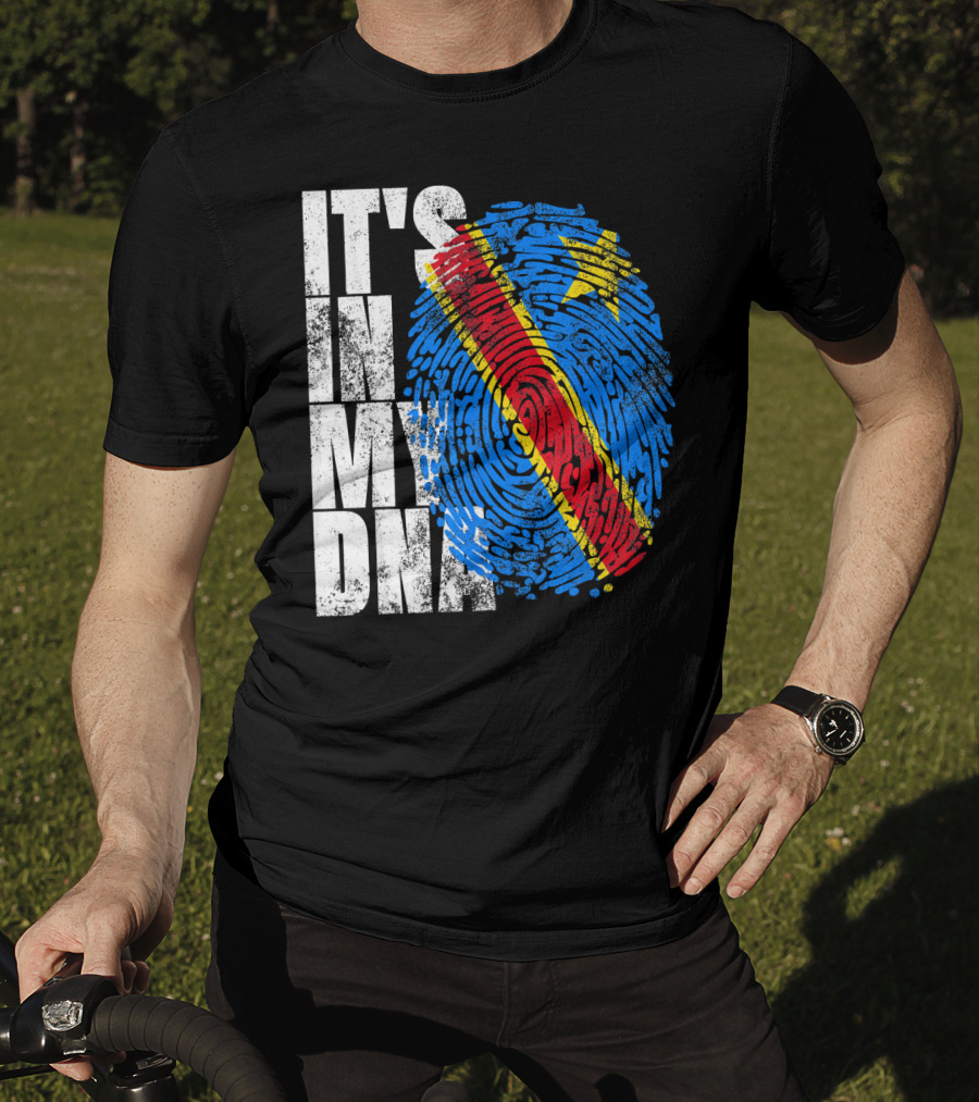 It's In My DNA Congo Flag Fingerprint Afro T-Shirt