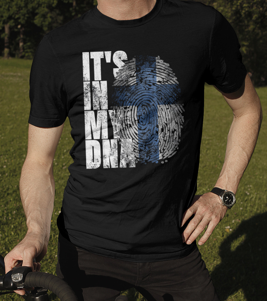 It's In My DNA Finnish Suomi Finland Fingerprint Flag T-Shirt