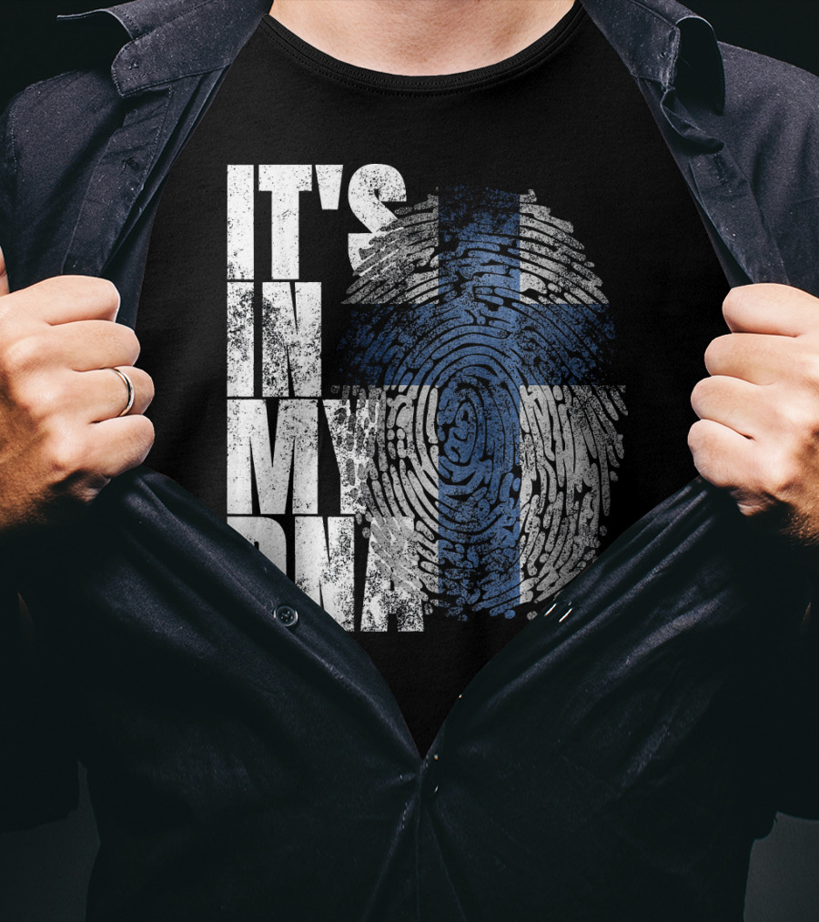 It's In My DNA Finnish Suomi Finland Fingerprint Flag T-Shirt