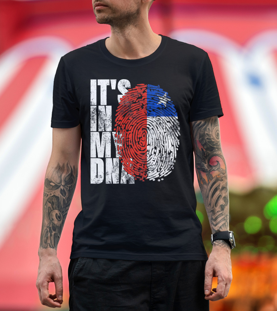 It's In My DNA Chilean Fingerprint Flag T-Shirt