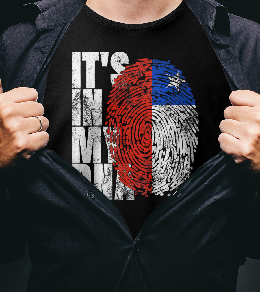 It's In My DNA Chilean Fingerprint Flag T-Shirt