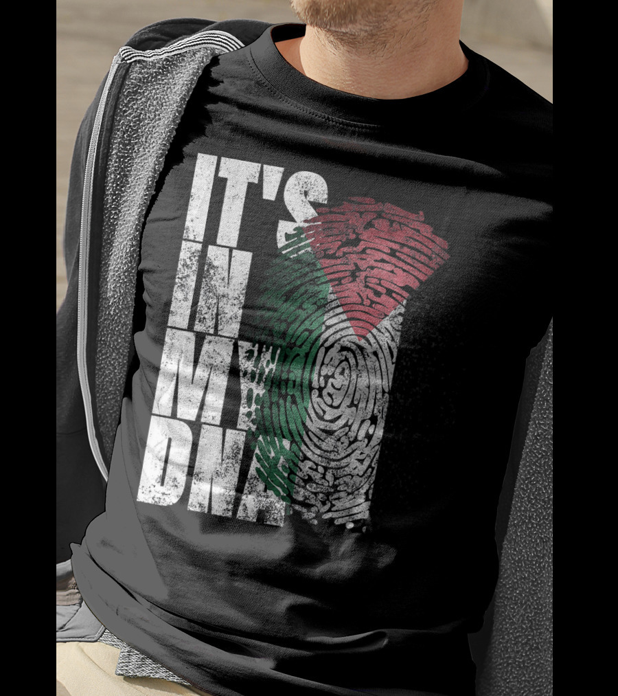 It's In My DNA Palestinian Flag Fingerprint T-Shirt
