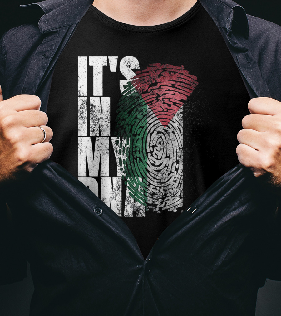 It's In My DNA Palestinian Flag Fingerprint T-Shirt
