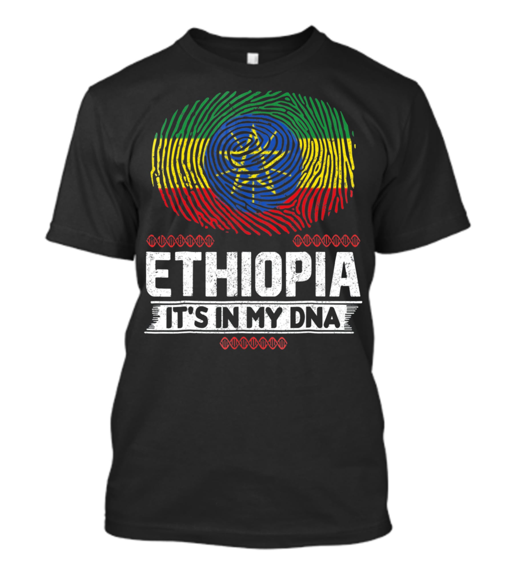 Ethiopia Fingerprint Flag It's In My DNA T-Shirt