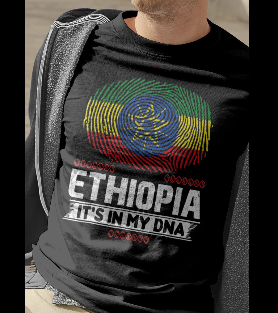 Ethiopia Fingerprint Flag It's In My DNA T-Shirt