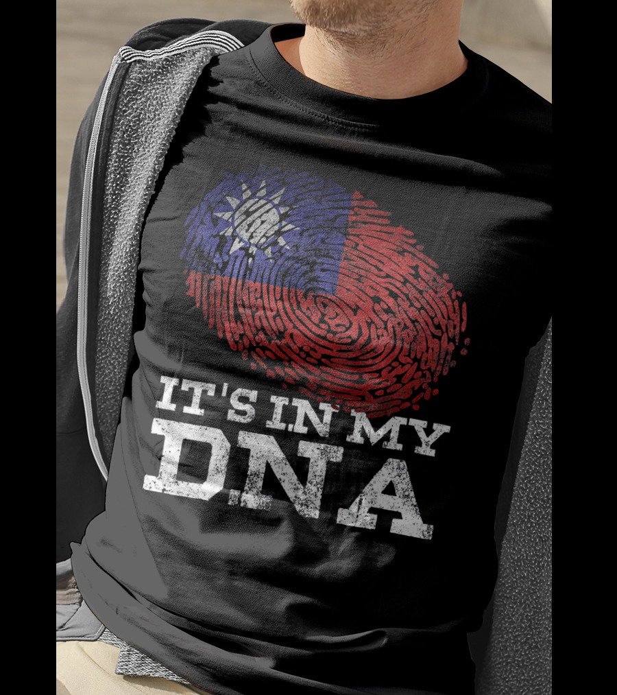 It's In My DNA Taiwanese Proud Asia Fingerprint Flag T-Shirt