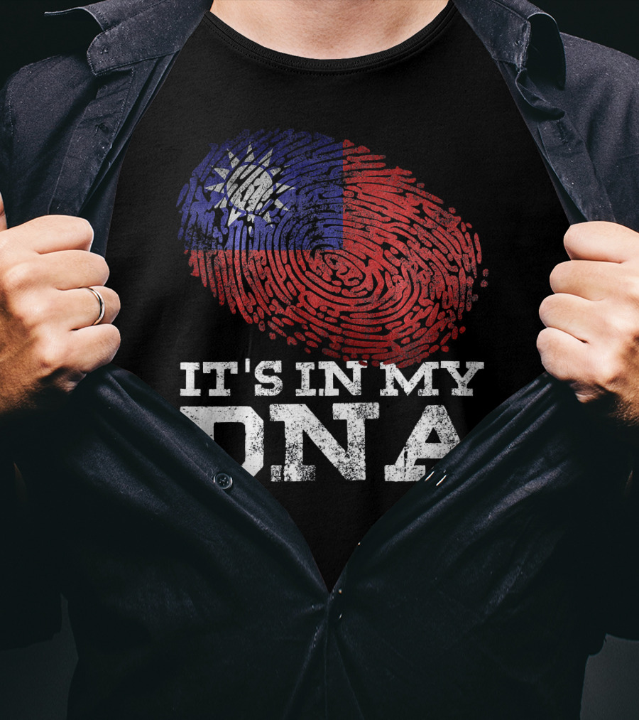 It's In My DNA Taiwanese Proud Asia Fingerprint Flag T-Shirt