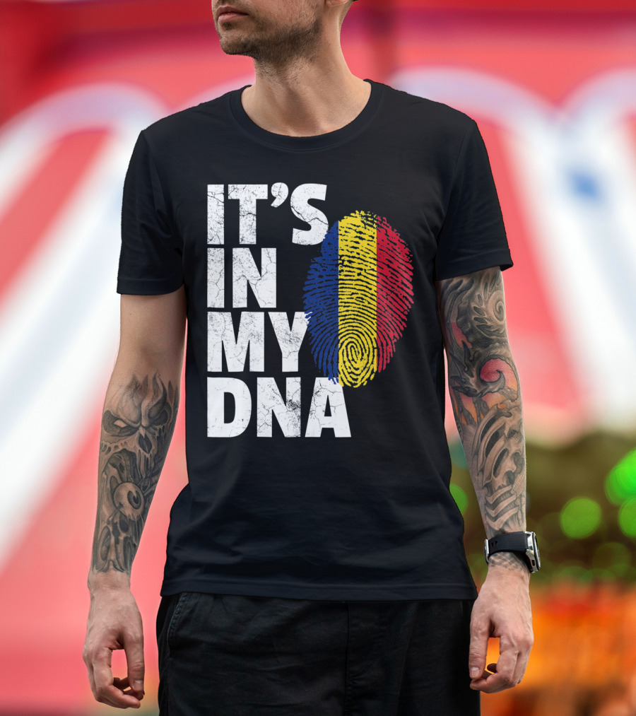 IT'S IN MY DNA Romanian Flag Fingerprint T-Shirt