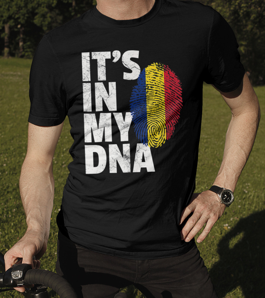 IT'S IN MY DNA Romanian Flag Fingerprint T-Shirt
