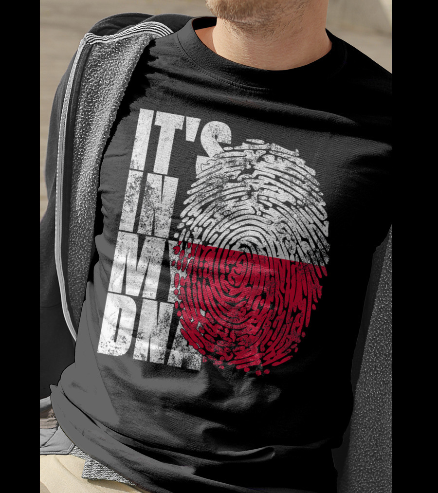 It's In My DNA Polish Polska Flaga Fingerprint T-Shirt