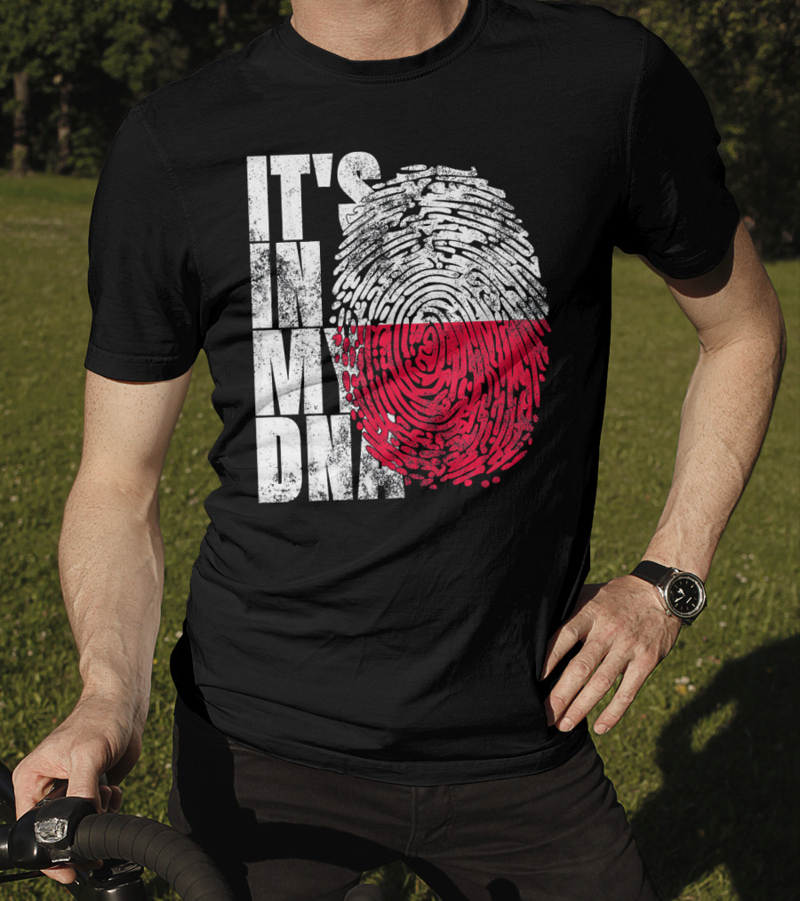 It's In My DNA Polish Polska Flaga Fingerprint T-Shirt