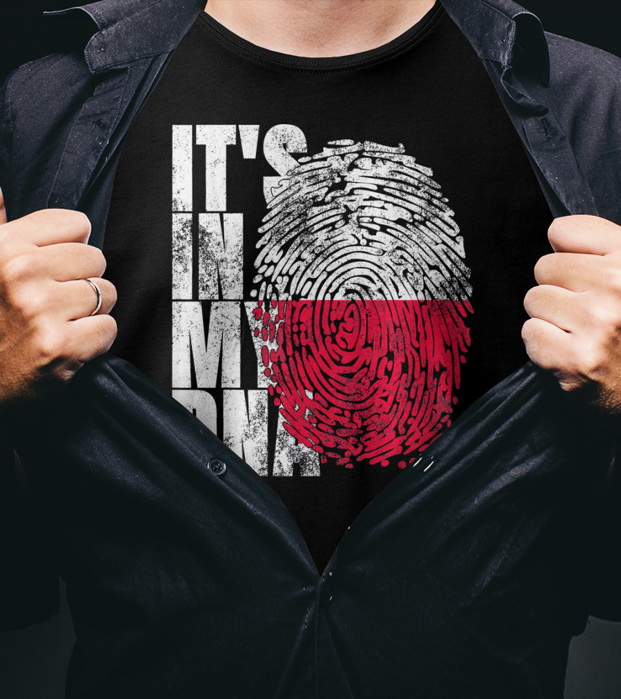 It's In My DNA Polish Polska Flaga Fingerprint T-Shirt