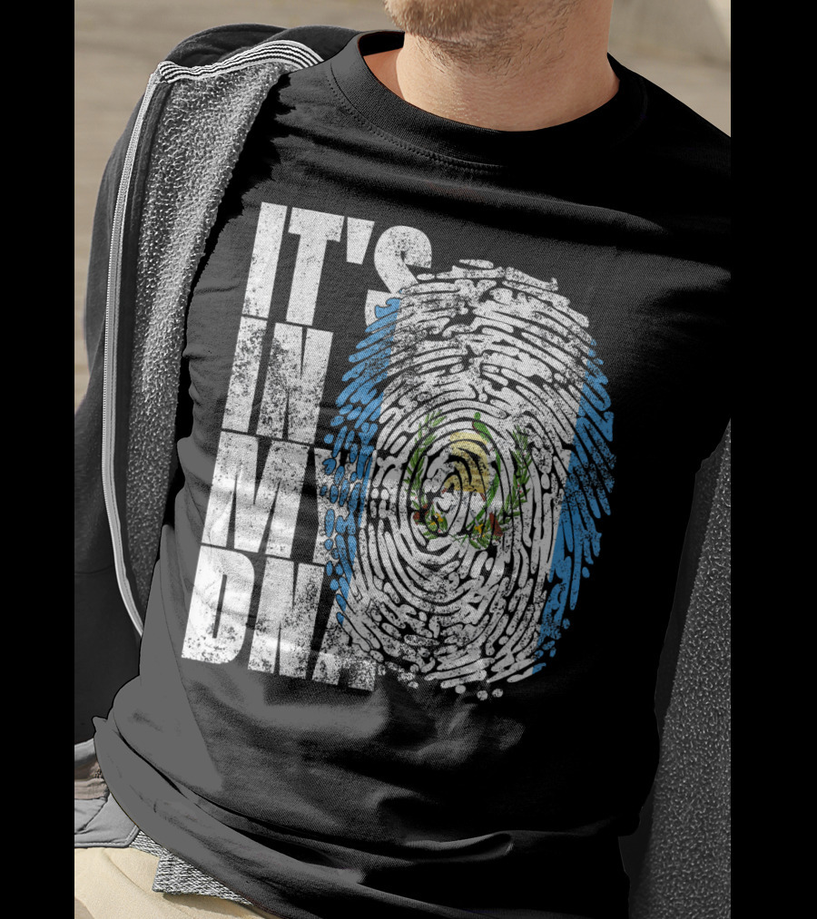 It's In My DNA Guatemalan American Flag Fingerprint T-Shirt