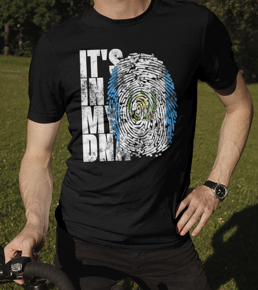 It's In My DNA Guatemalan American Flag Fingerprint T-Shirt