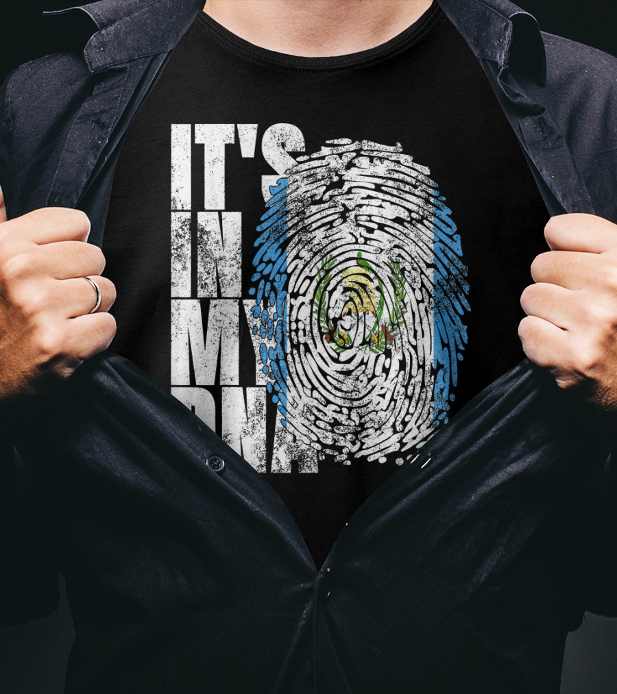 It's In My DNA Guatemalan American Flag Fingerprint T-Shirt
