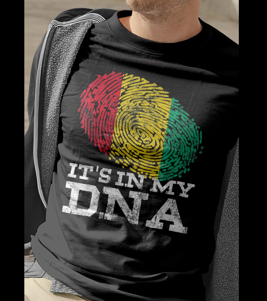 It's In My DNA Guinean Proud Afro Fingerprint Colors T-Shirt
