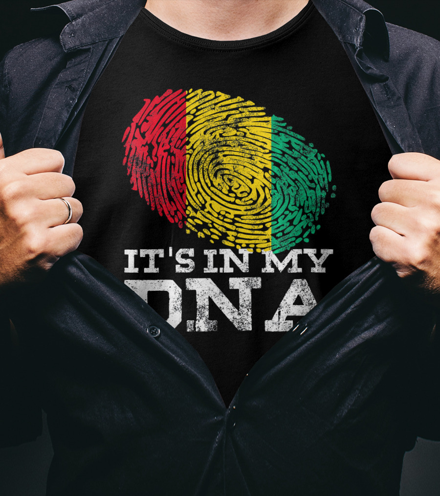 It's In My DNA Guinean Proud Afro Fingerprint Colors T-Shirt