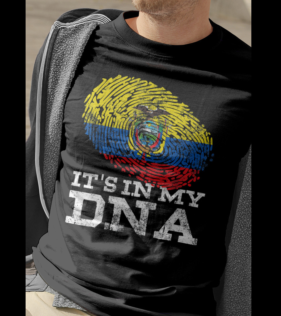 It's In My DNA Ecuadorian Fingerprint Flag T-Shirt