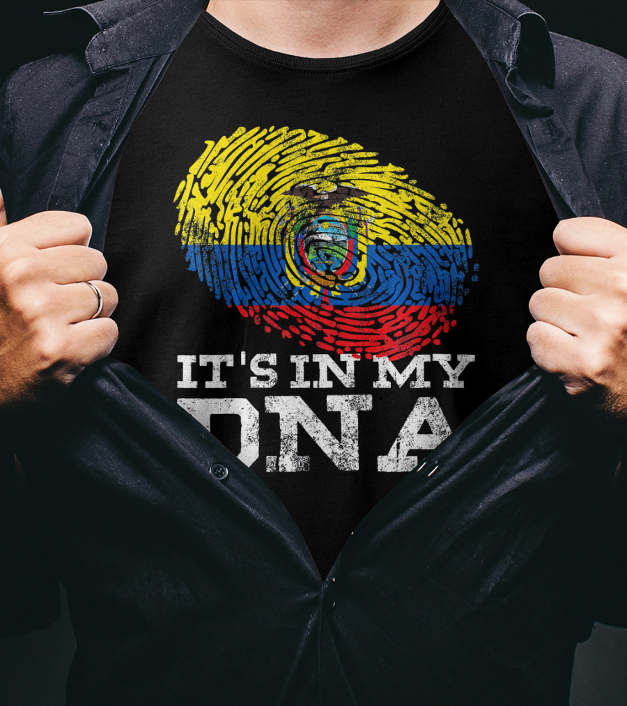 It's In My DNA Ecuadorian Fingerprint Flag T-Shirt