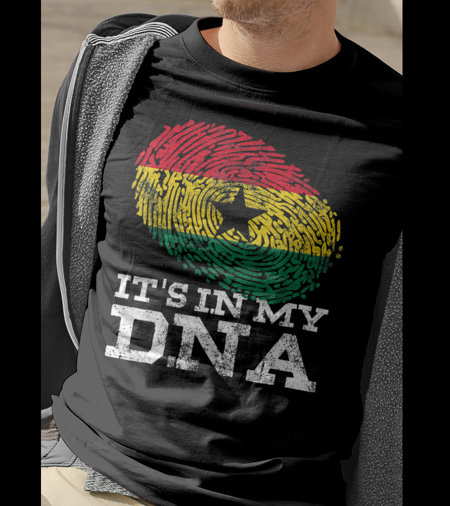 It's In My DNA Ghanaian African Fingerprint Flag T-Shirt