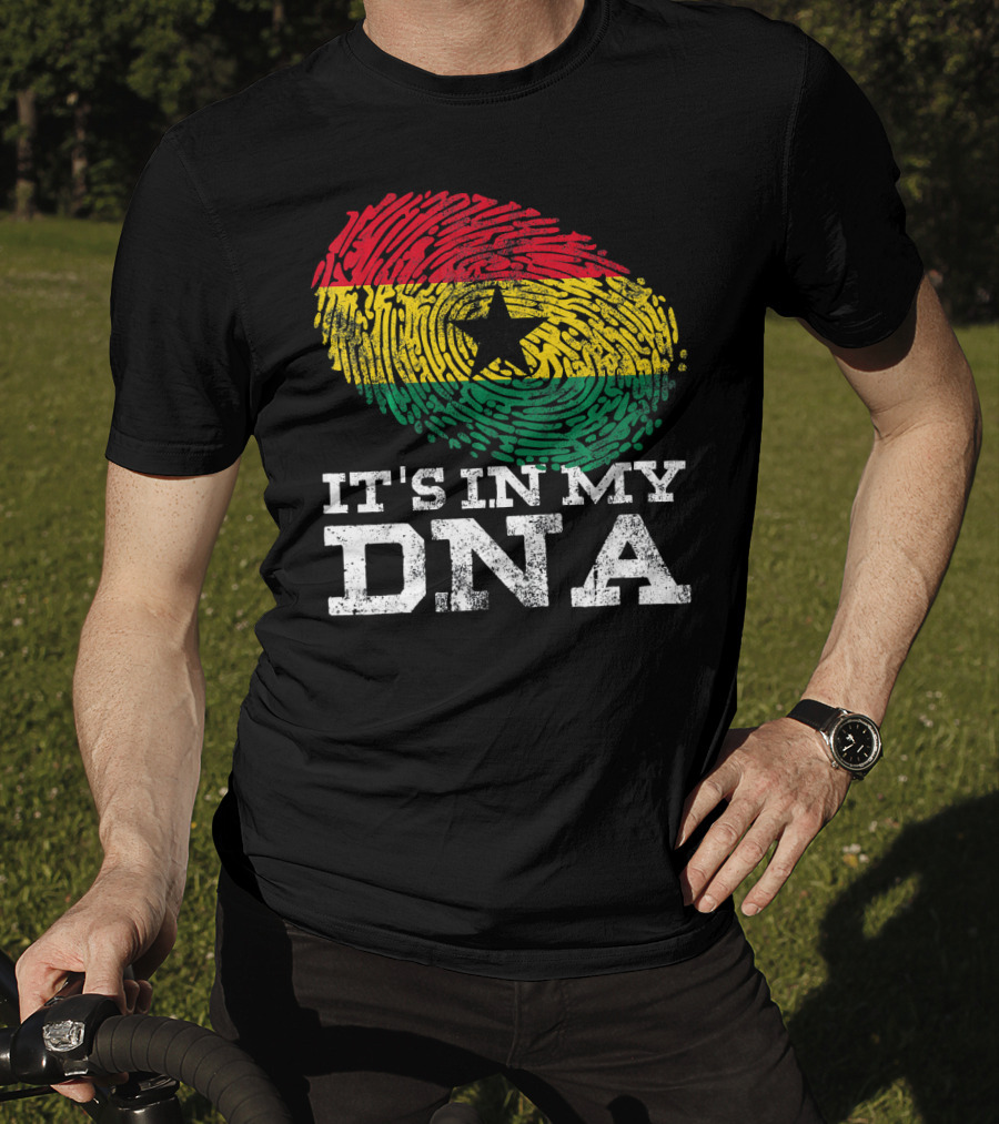 It's In My DNA Ghanaian African Fingerprint Flag T-Shirt