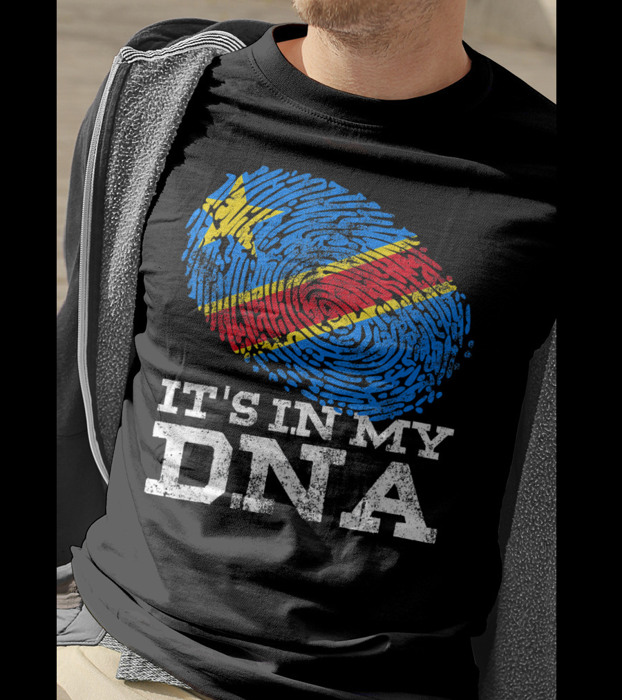 It's In My DNA Congolese African Fingerprint Flag T-Shirt