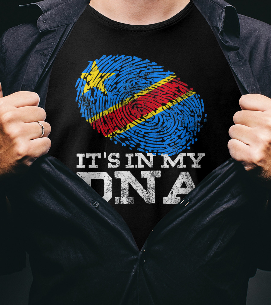 It's In My DNA Congolese African Fingerprint Flag T-Shirt