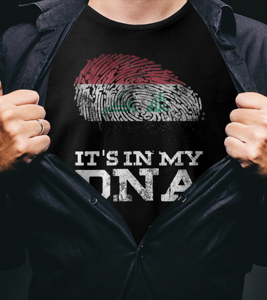 It's In My DNA Iraqi Heritage Fingerprint Flag T-Shirt