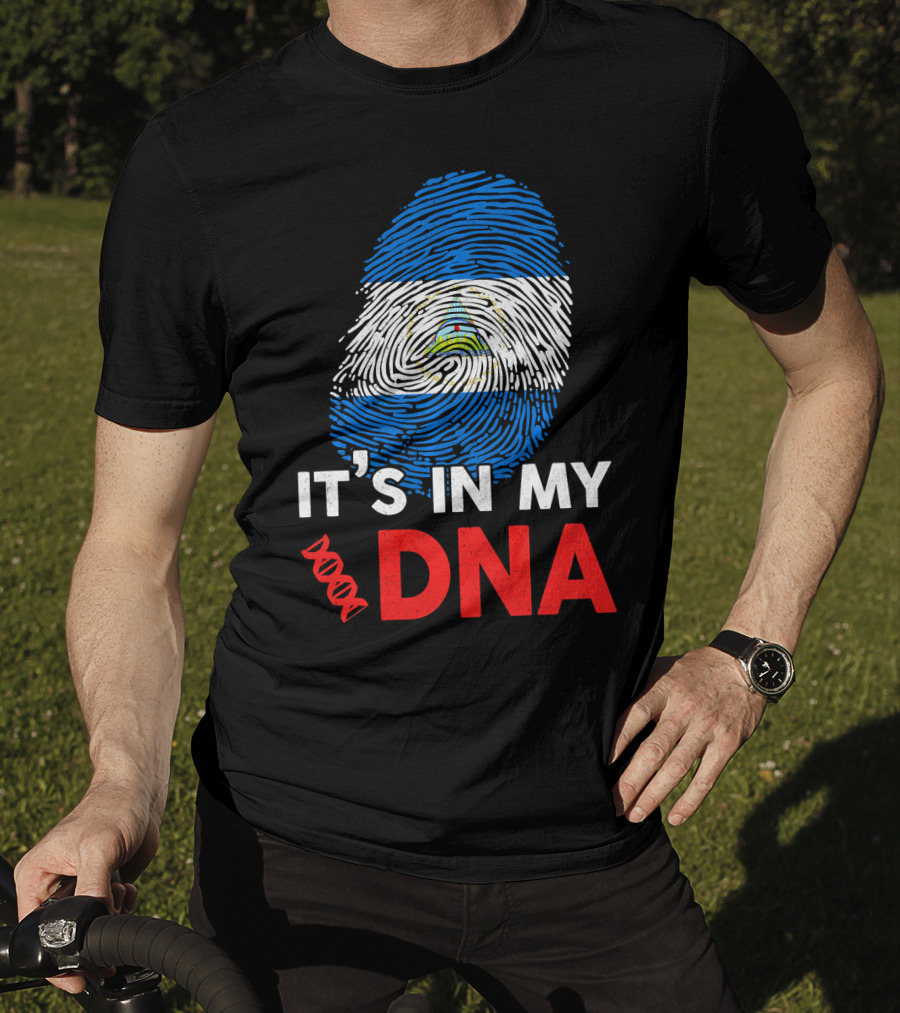 Nicaragua Flag Fingerprint It's In My DNA T-Shirt
