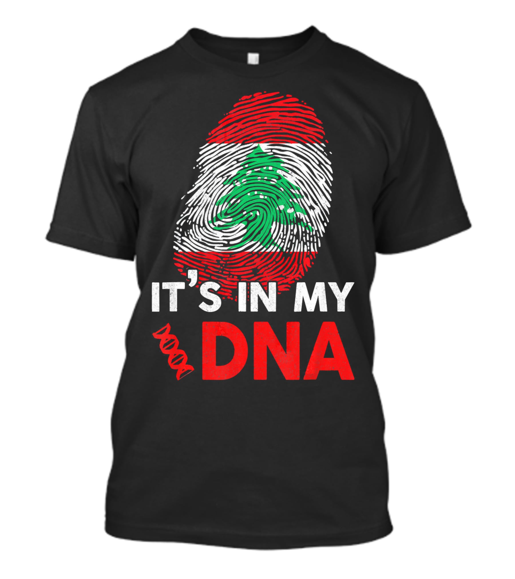 Lebanon It's In My DNA Lebanese Fingerprint Flag T-Shirt