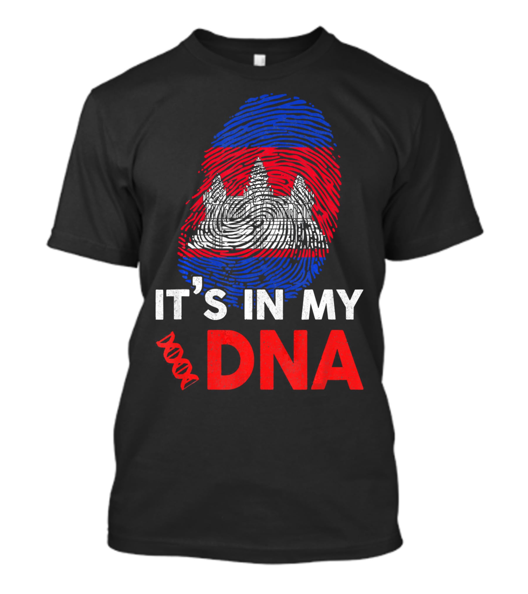 Cambodia It's In My DNA With Angkor Wat Fingerprint T-Shirt