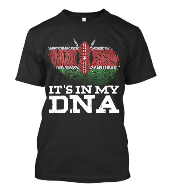 It's In My DNA Kenyan Flag Fingerprint T-Shirt
