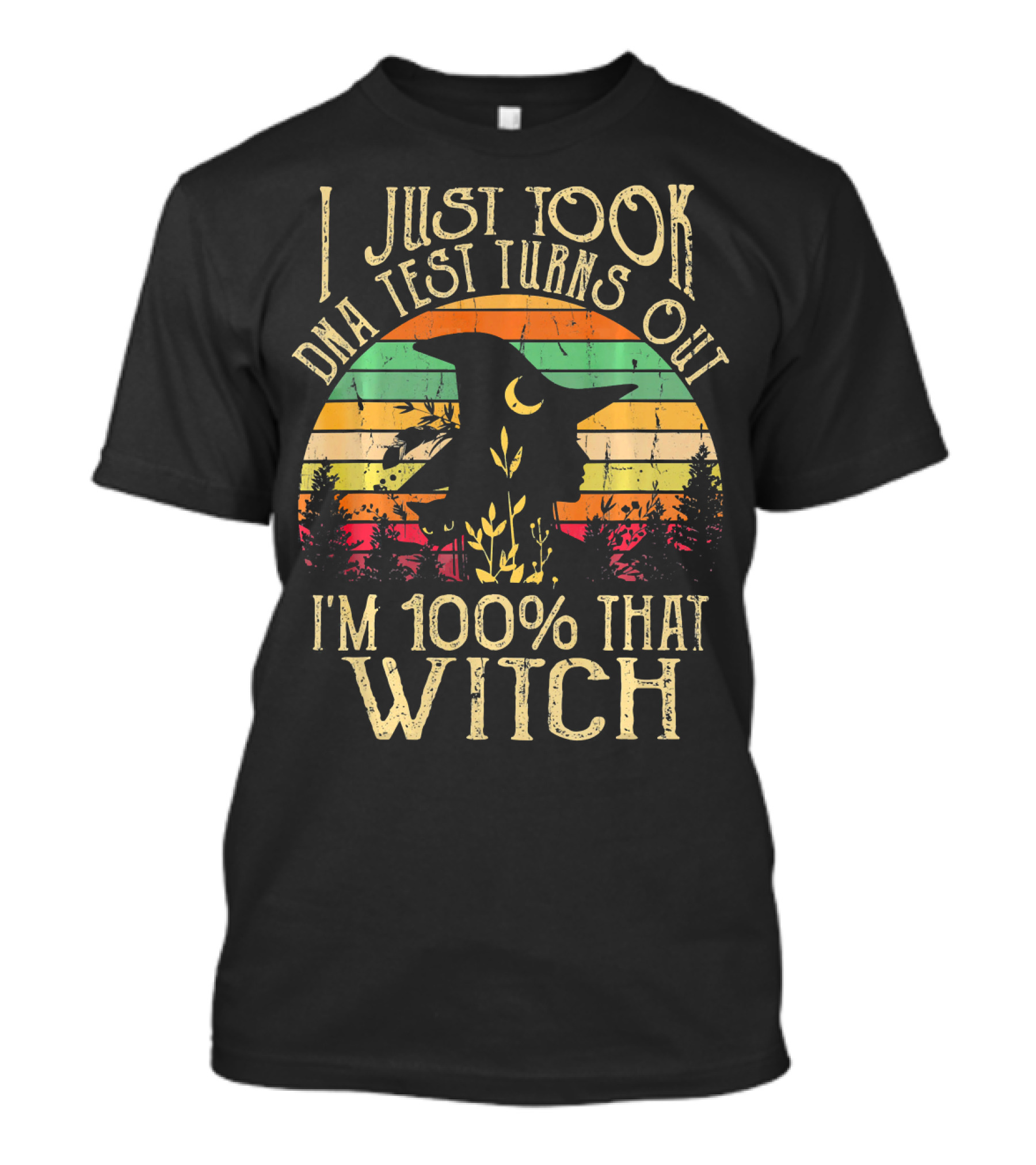 I Just Took A Dna Test Turns Out I'm 100% That Witch Retro Sunset Witch T-Shirt