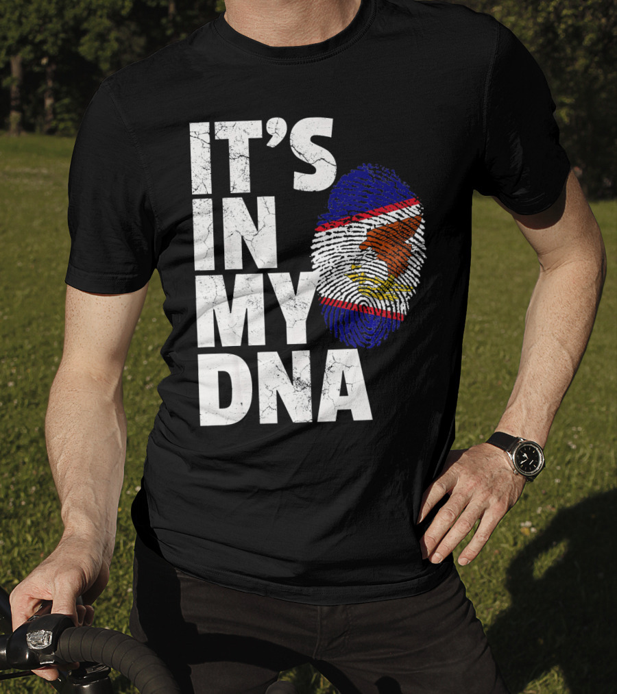 IT'S IN MY DNA American Samoa Flag Samoan Fingerprint T-Shirt