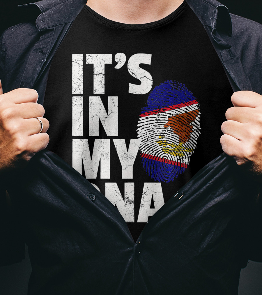 IT'S IN MY DNA American Samoa Flag Samoan Fingerprint T-Shirt