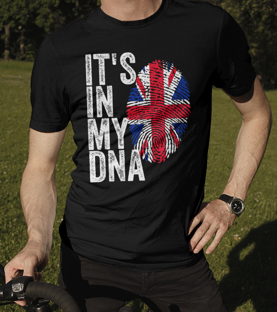 IT'S IN MY DNA UK Union Jack Fingerprint Flag T-Shirt