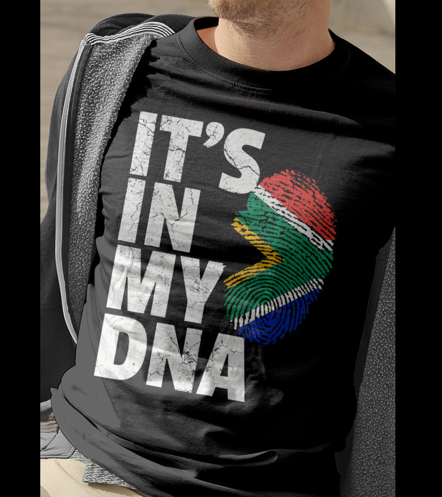 South Africa Flag Fingerprint It's IN My Dna T-Shirt