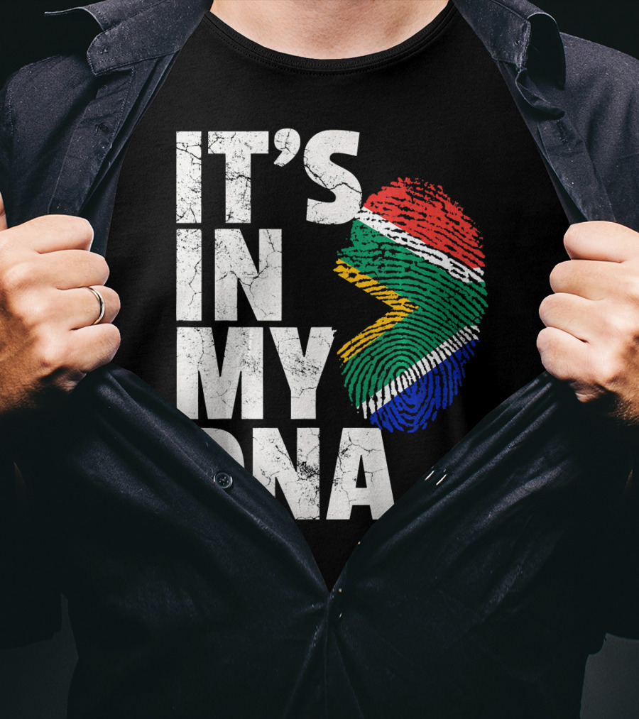 South Africa Flag Fingerprint It's IN My Dna T-Shirt