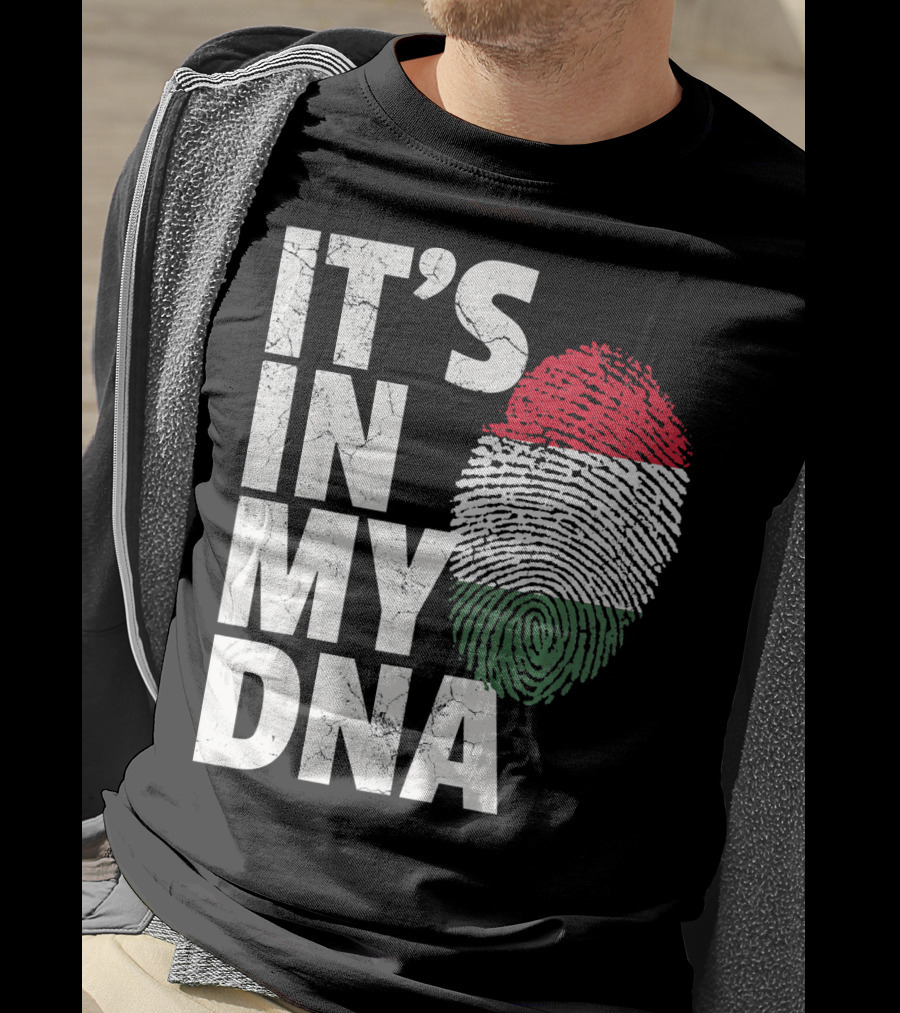 IT'S IN MY DNA Hungary Hungarian Flag Fingerprint T-Shirt