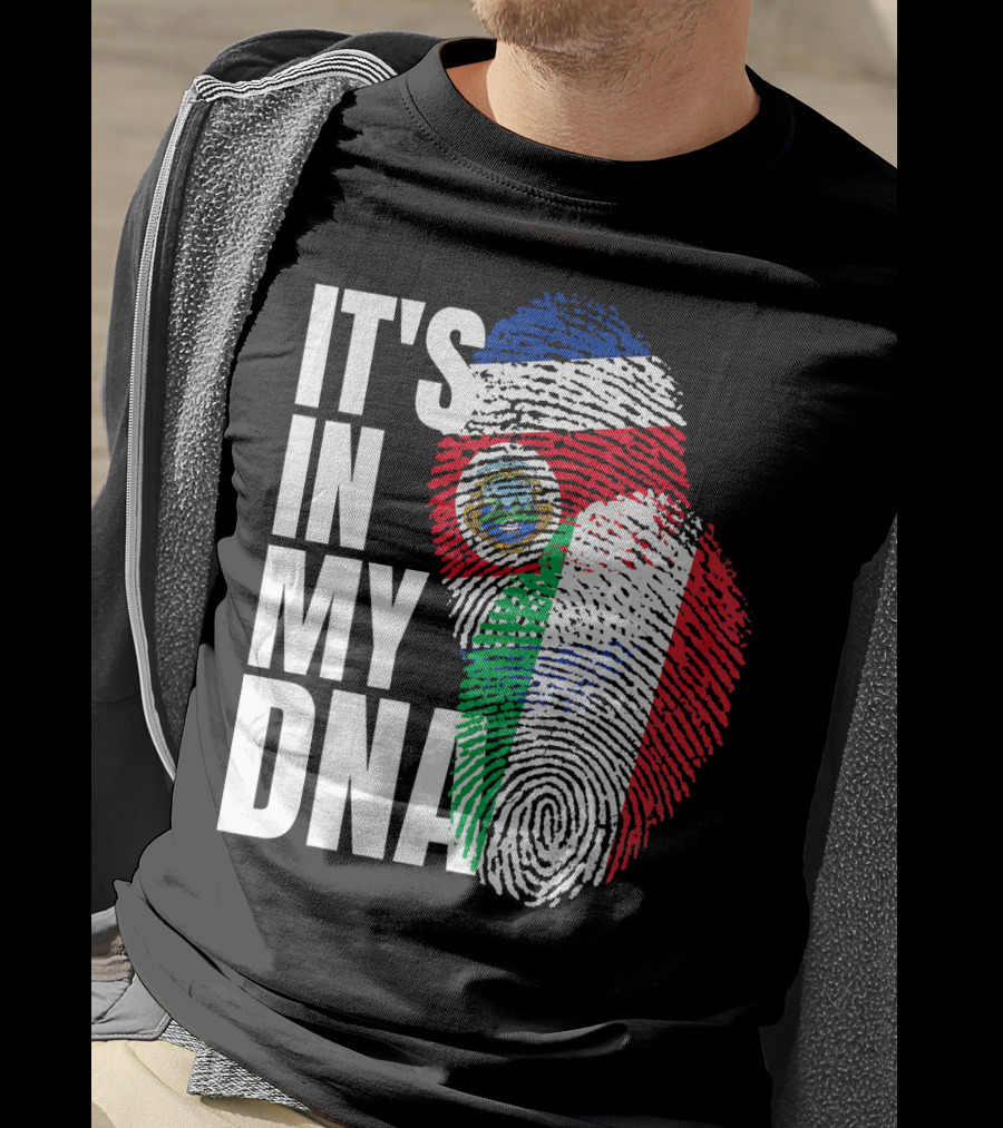 It's In My DNA Costa Rican Italian Flag Mix T-Shirt