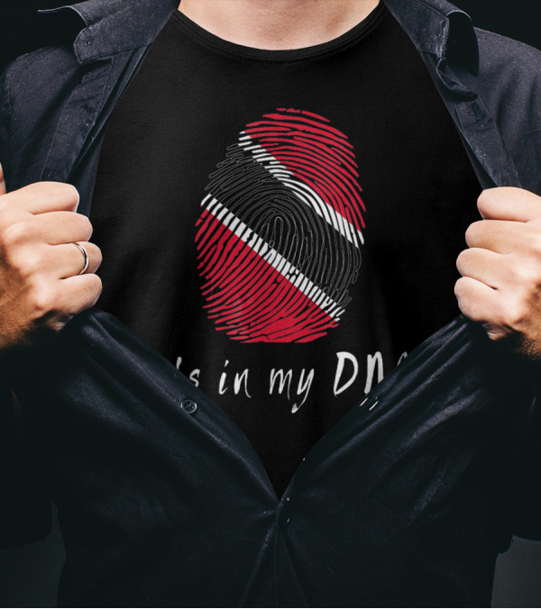 Trinidad Flag It's In My DNA Fingerprint T-Shirt