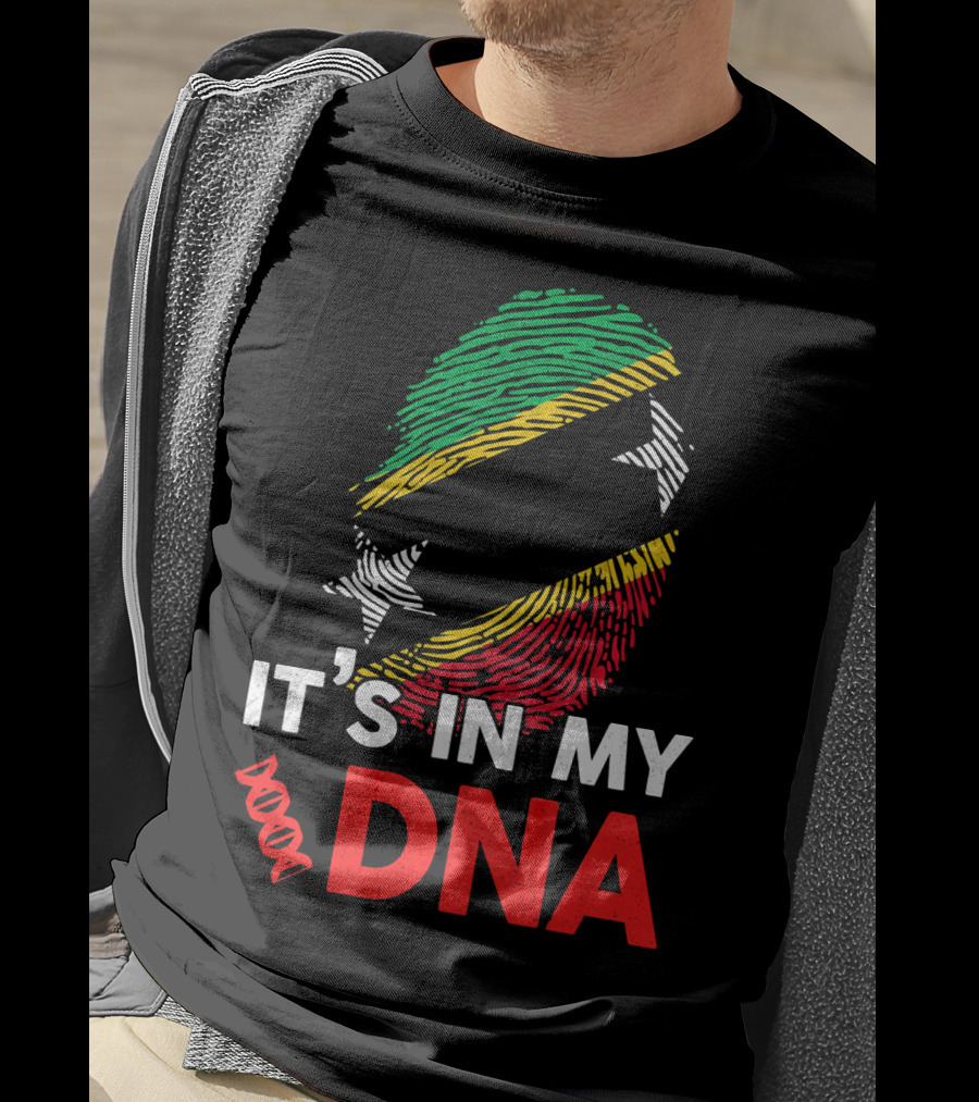 St Kitts And Nevis Fingerprint It's In My DNA T-Shirt