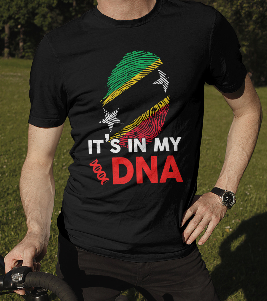 St Kitts And Nevis Fingerprint It's In My DNA T-Shirt