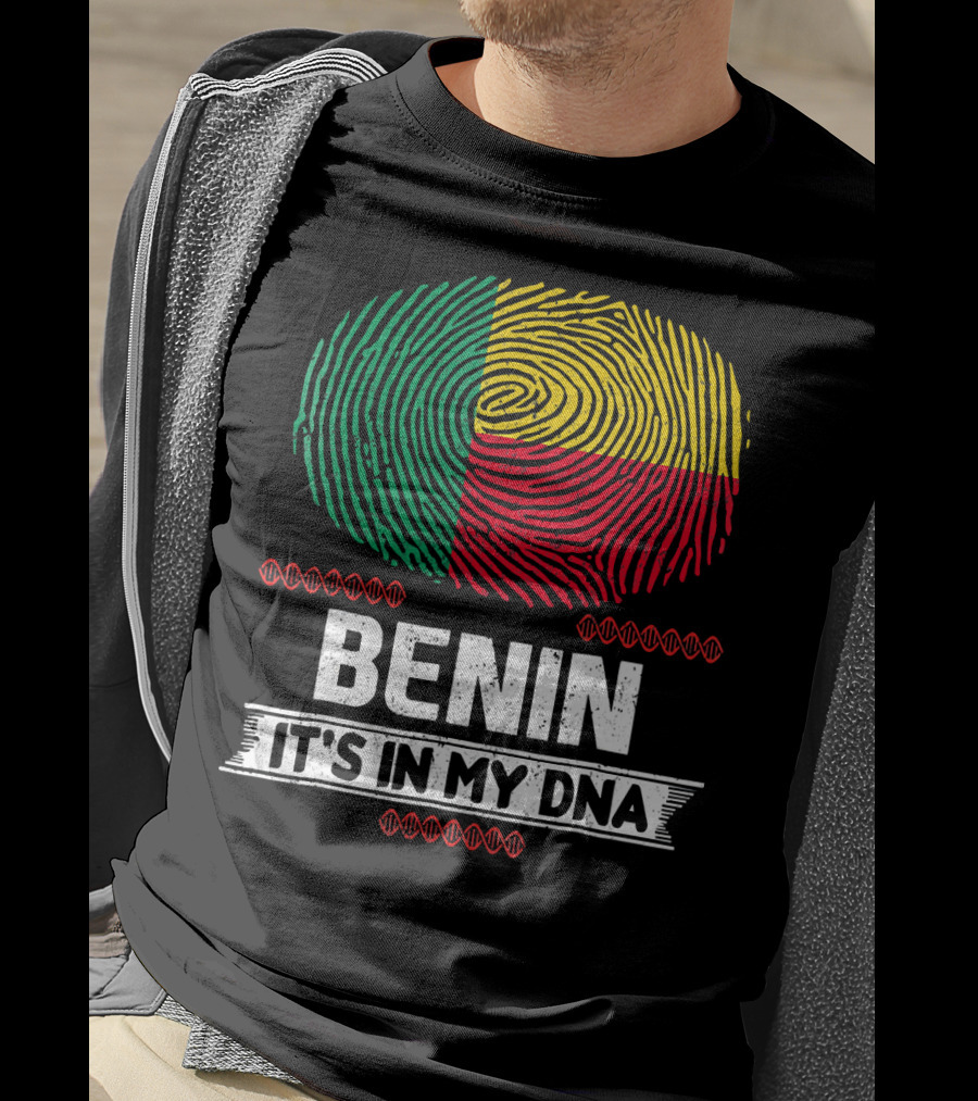 Benin It's In My DNA Beninese Flag Fingerprint T-Shirt