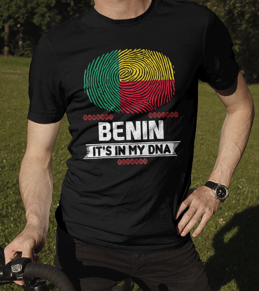Benin It's In My DNA Beninese Flag Fingerprint T-Shirt