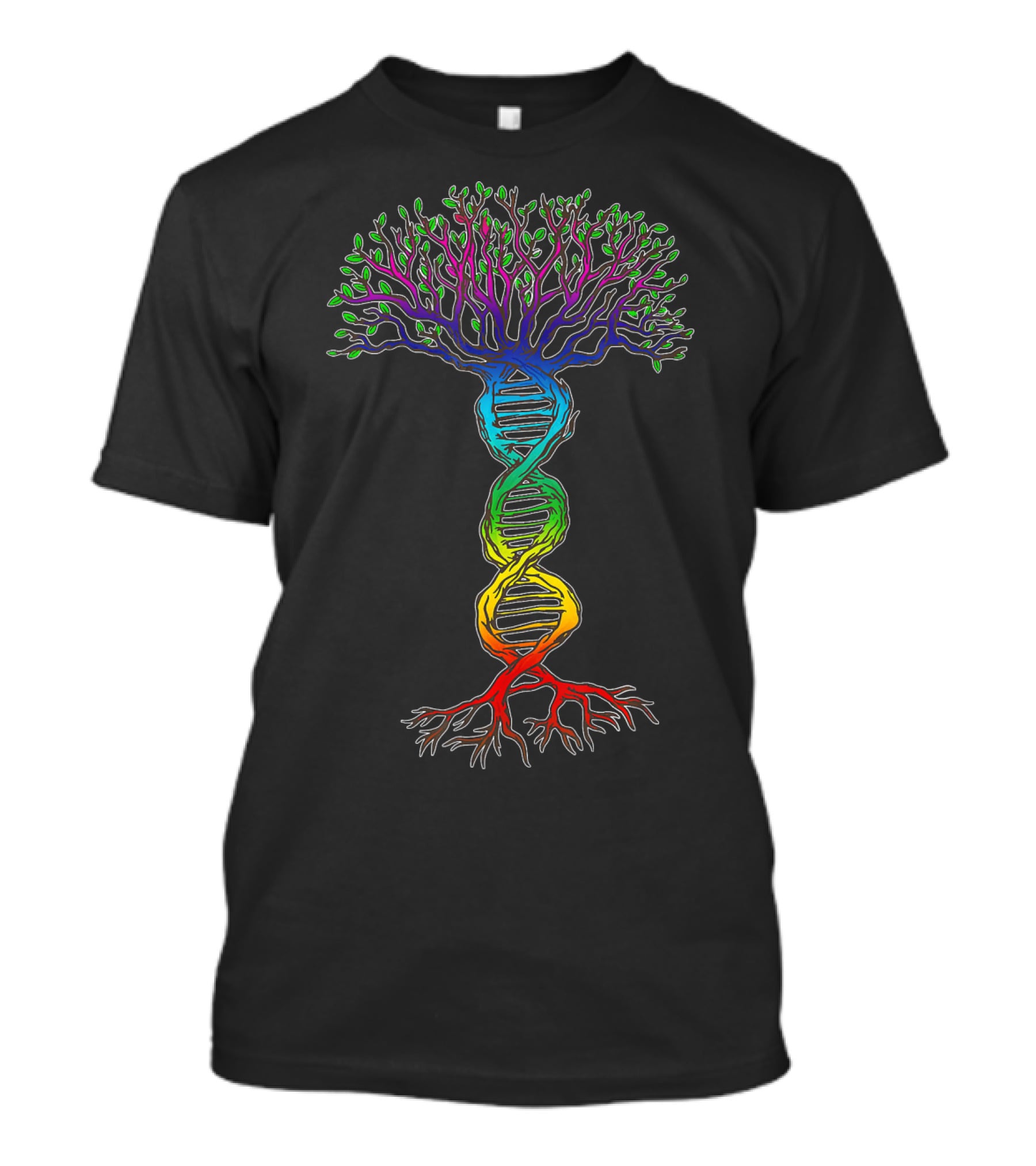 Tree Of Life Rainbow Chakra DNA Elements T-Shirt