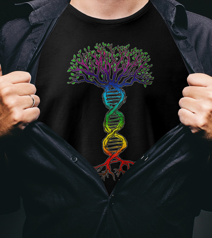 Tree Of Life Rainbow Chakra DNA Elements T-Shirt