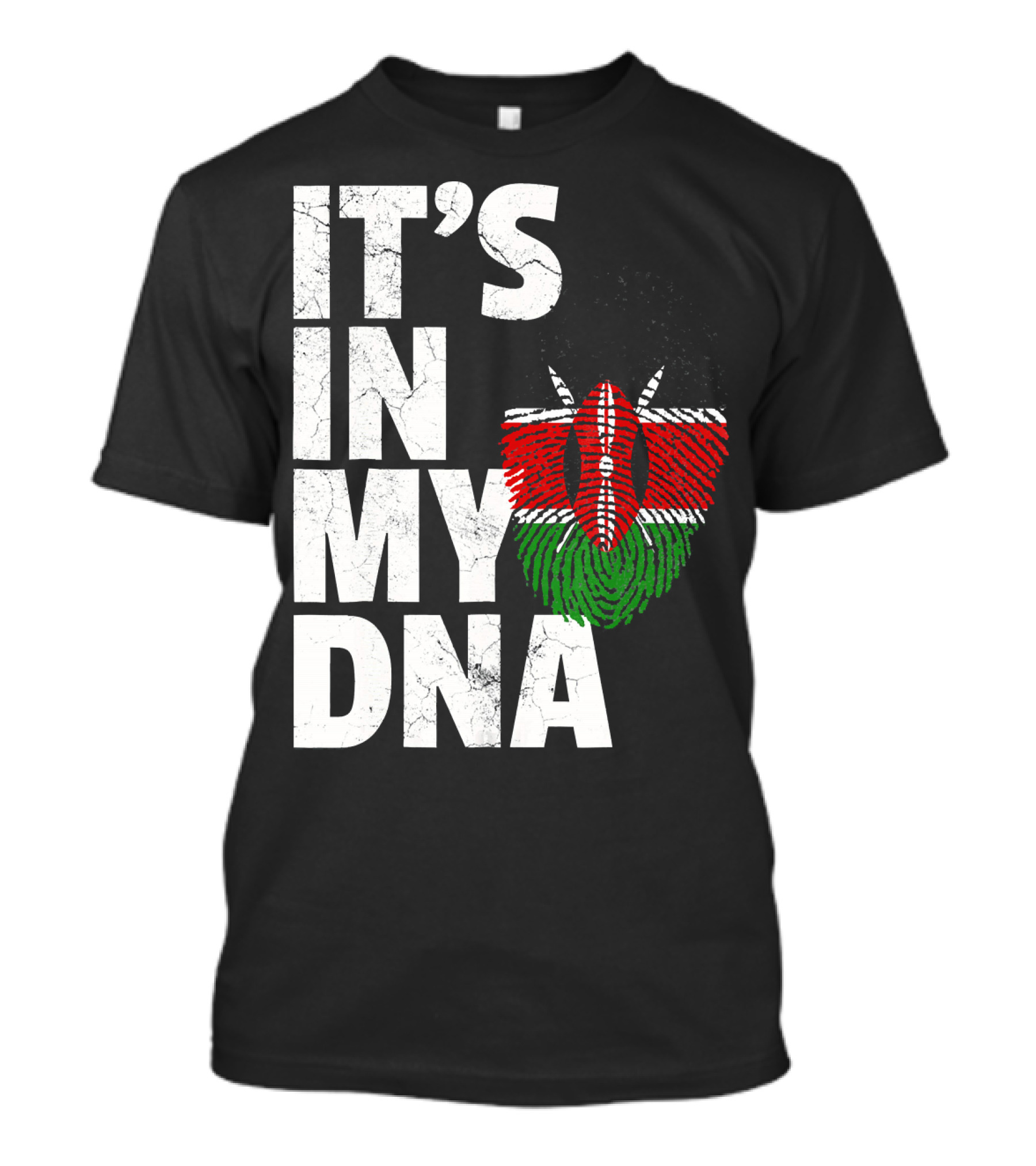 ITS IN MY DNA Kenya Flag Fingerprint T-Shirt