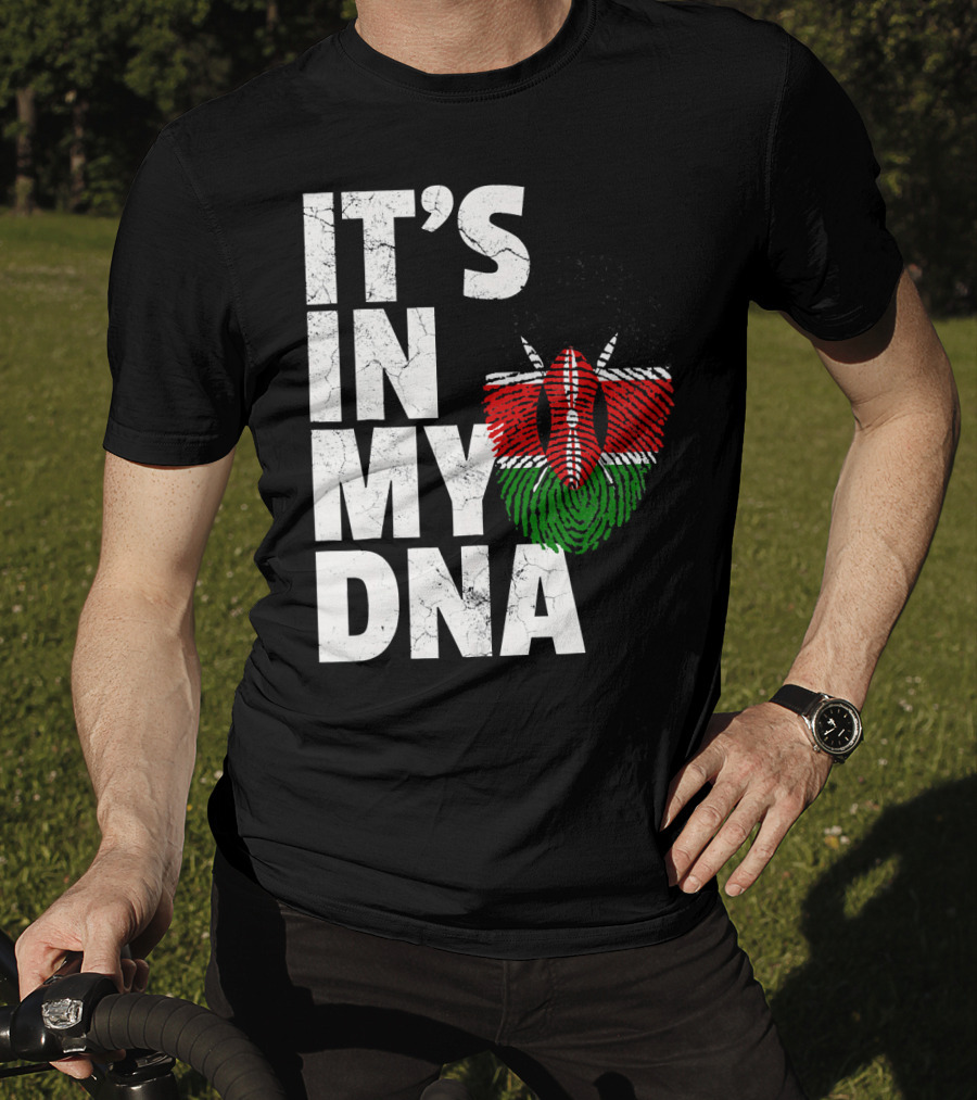 ITS IN MY DNA Kenya Flag Fingerprint T-Shirt