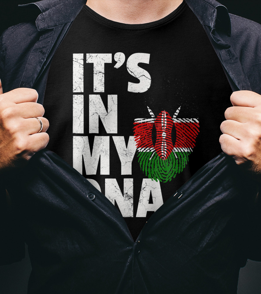 ITS IN MY DNA Kenya Flag Fingerprint T-Shirt